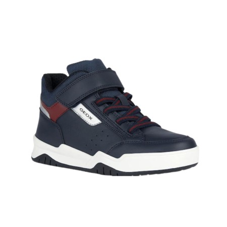 Geox Παιδικά Sneakers High J Perth Boy Navy Μπλε - Κόκκινο